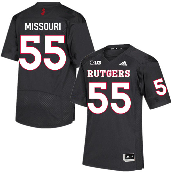 Men #55 Kamar Missouri Rutgers Scarlet Knights College Football Jerseys Sale-Black - Click Image to Close